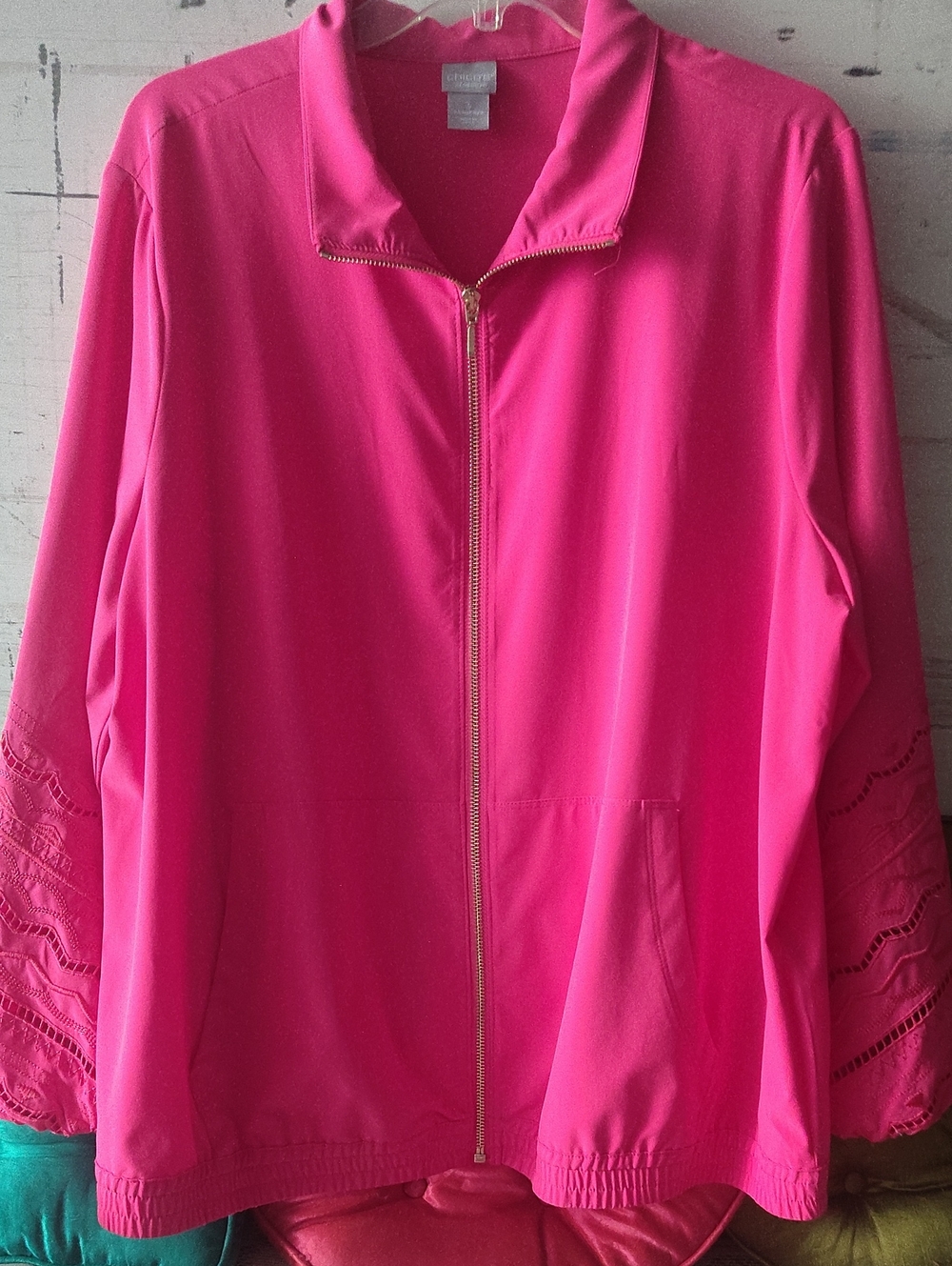 Chico's Bright Pink Zip-Front Women's Jacket